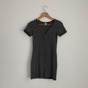Black Striped Bodycon Dress